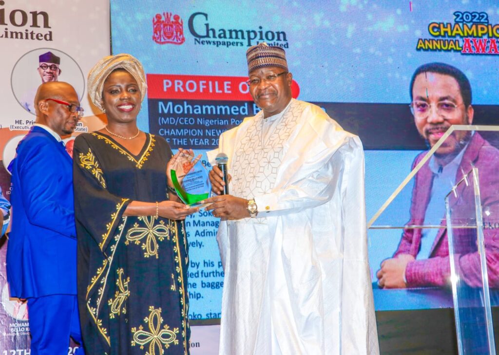 Bello-Koko receives 2022 Champion Newspapers’ Maritime Icon of the Year Award