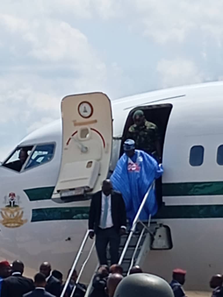 Cheers in Lafia as President Tinubu Arrives for High-Profile Visit