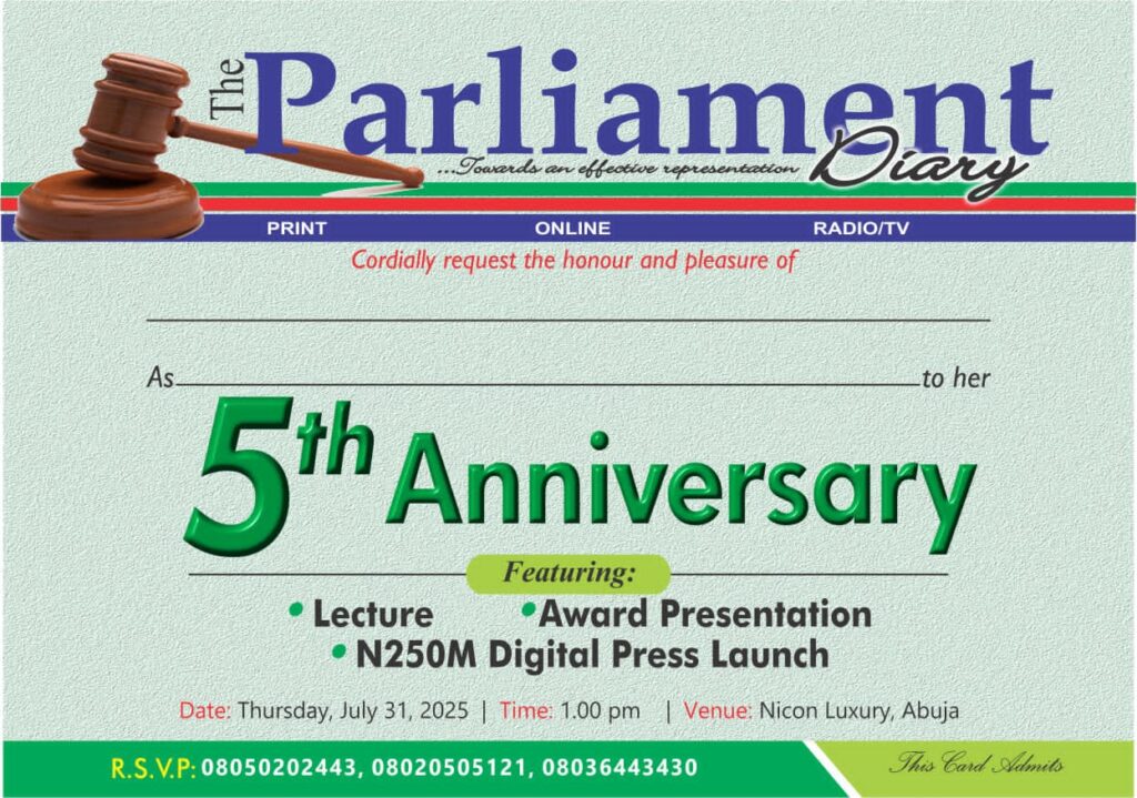 Parliament Diary at 5: Honours Democracy Icons, Launches ₦250M Digital Press