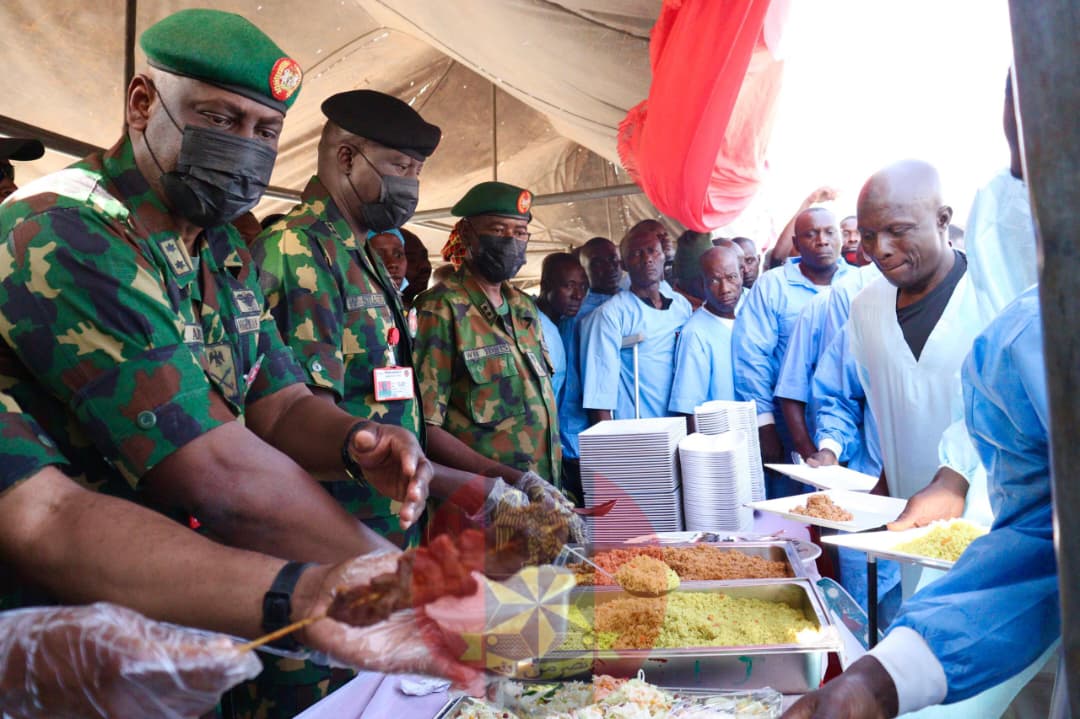 CDS, COAS Share Christmas Meal, Boost Spirits of Sokoto Frontline Troops