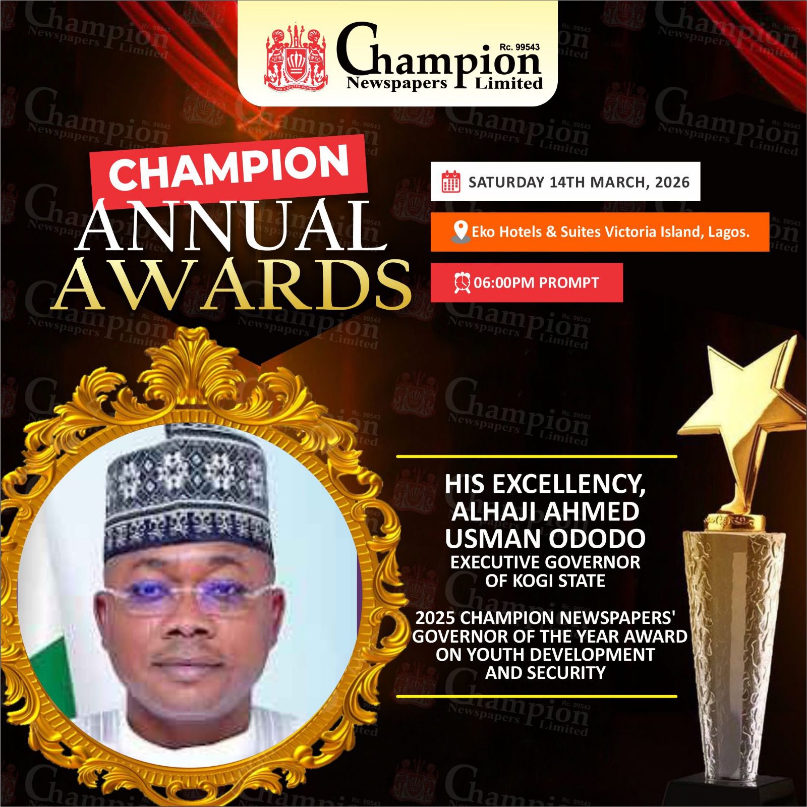 Ododo wins Governor of the Year award on youth, security