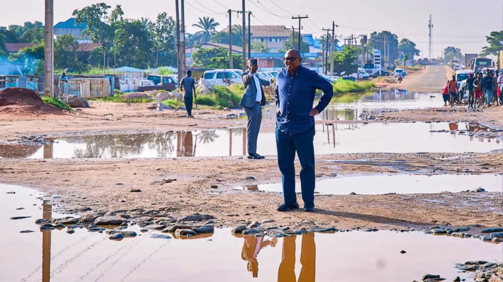 Obi Pushes Case for Fixing Nigeria’s Broken Roads After Tinubu’s Flyover Remark