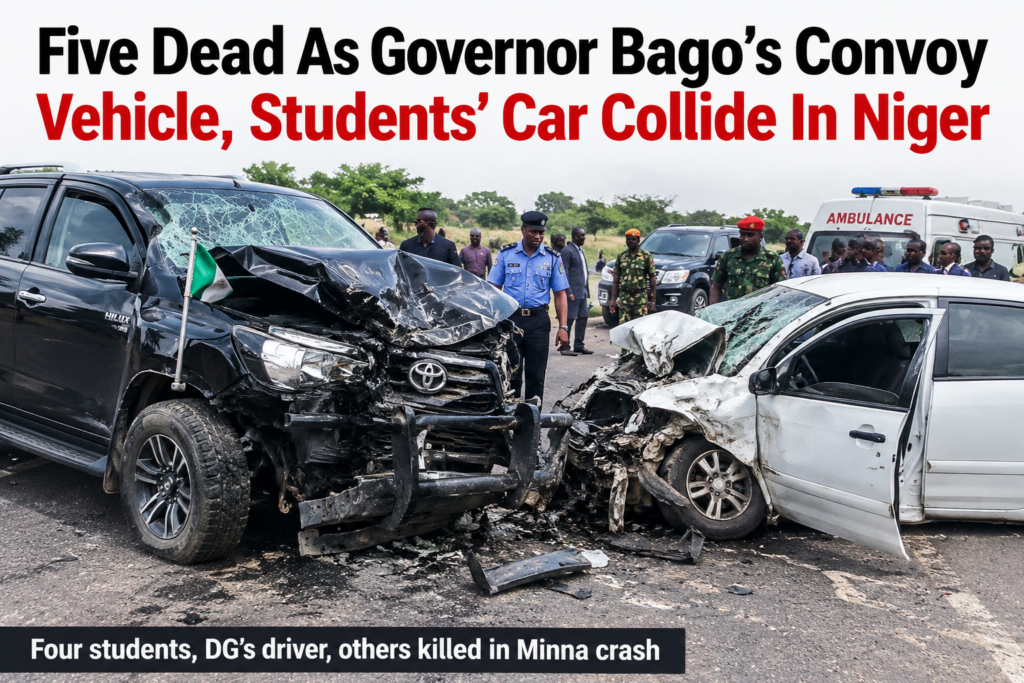 Five Die as Bago’s Convoy Vehicle Collides with Car Carrying FUT Minna Students