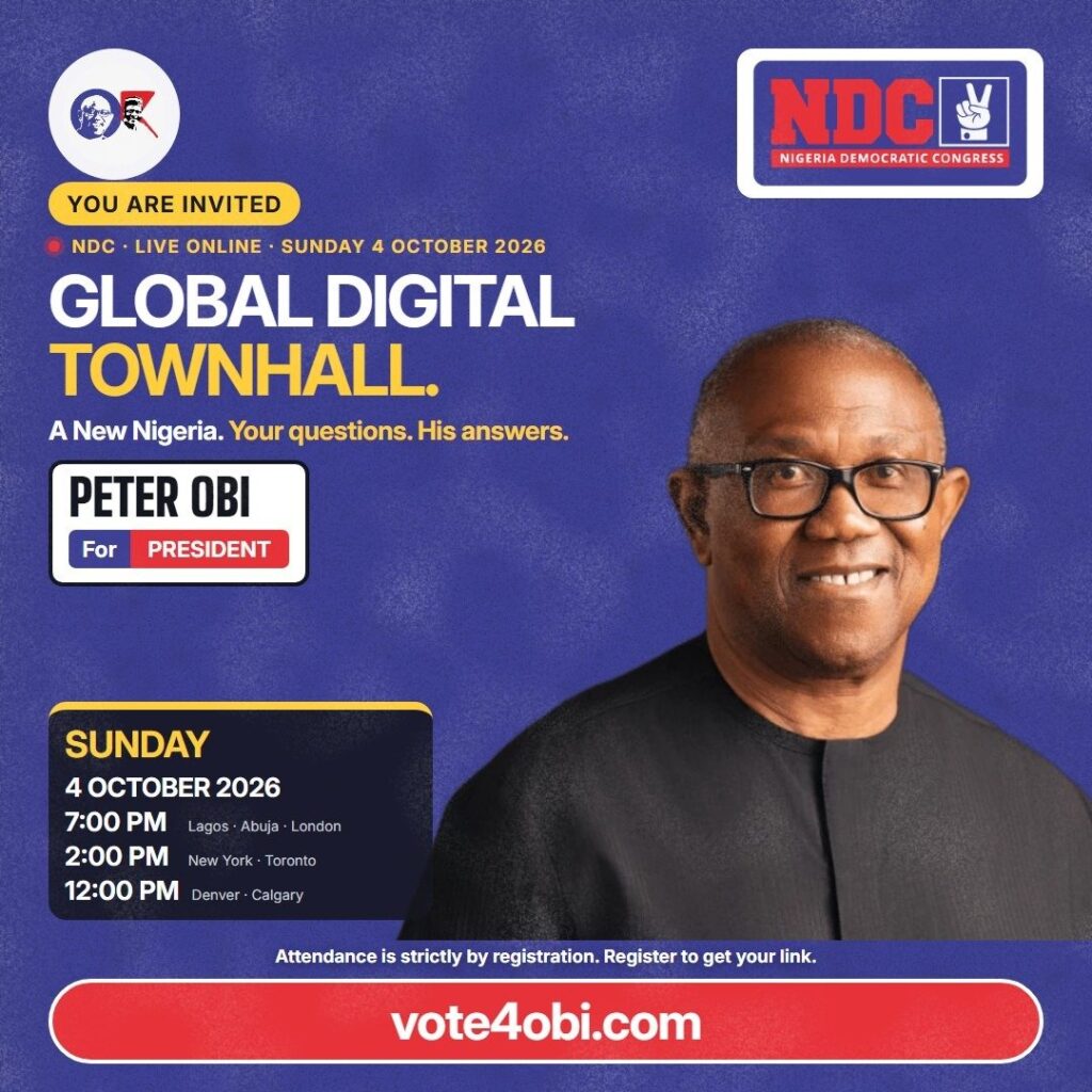 2027: Obi Takes Vote Protection Campaign to Global Digital Town Hall